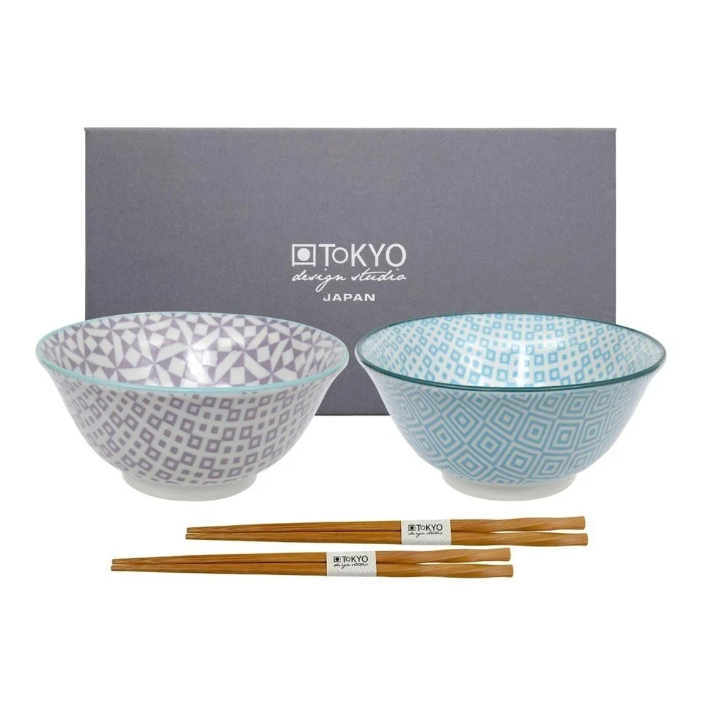 4dílná modro-fialová sada Tokyo Design Studio Geo Eclectic v:748410 4dílná modro-fialová sada Tokyo Design Studio Geo Eclectic v:748410