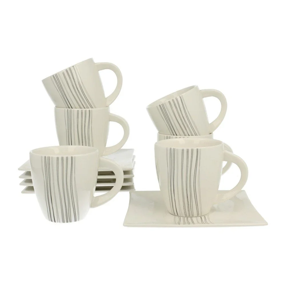Sada 6 hrnečků s podšálkem Duo Gift Silver Line, 100 ml v:1004522