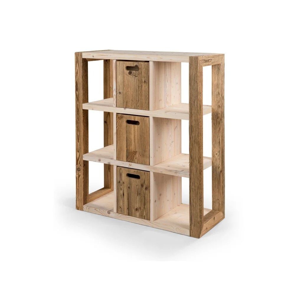 Dřevěný regál se světlými policemi Antique Wood, šířka 108 cm v:901358