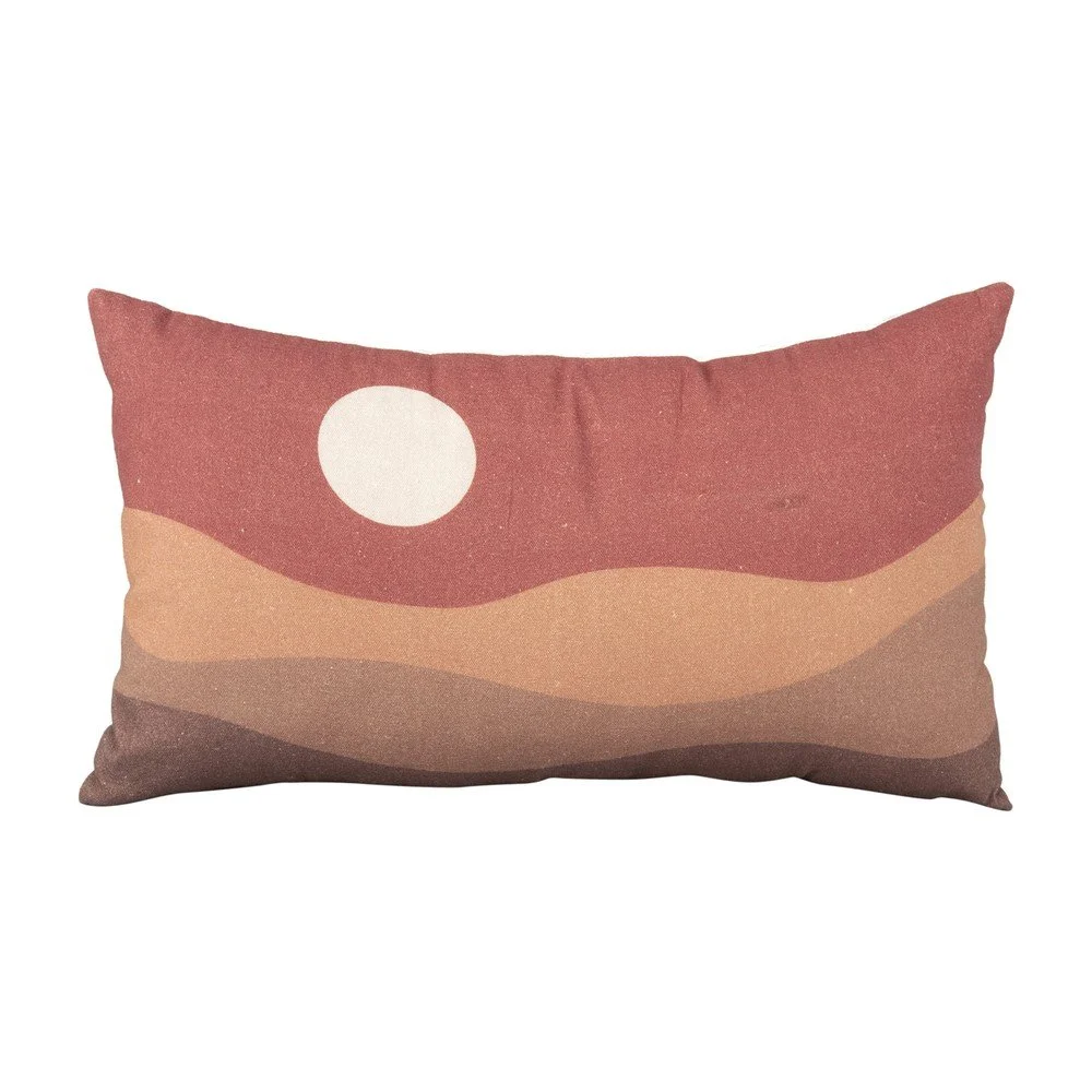 Hnědo-červený bavlněný polštář PT LIVING Clay Sunset, 50 x 30 cm v:1424559