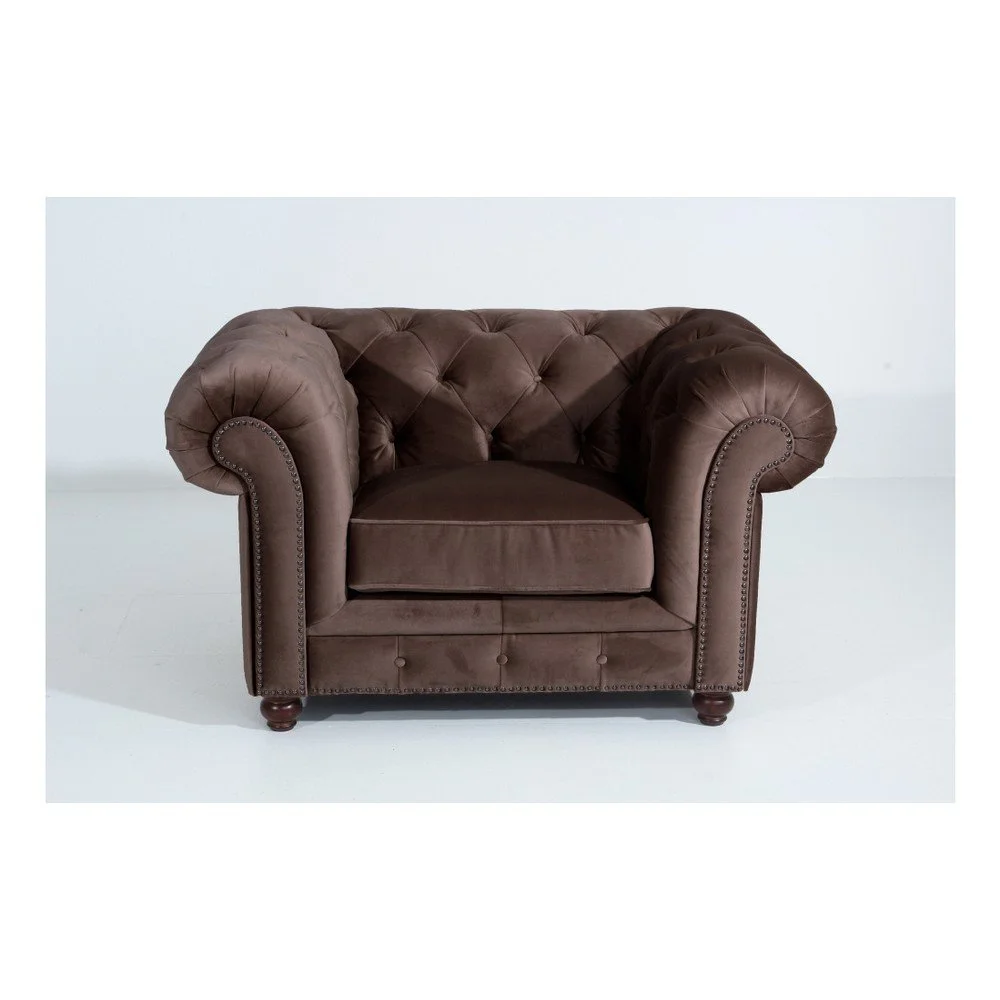 Tmavě hnědé křeslo Max Winzer Orleans Velvet v:909370