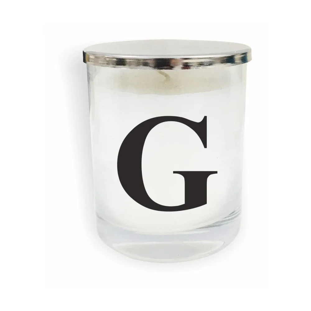 Bílo-černá svíčka North Carolina Scandinavian Home Decors Monogram Glass Candle G v:1193242
