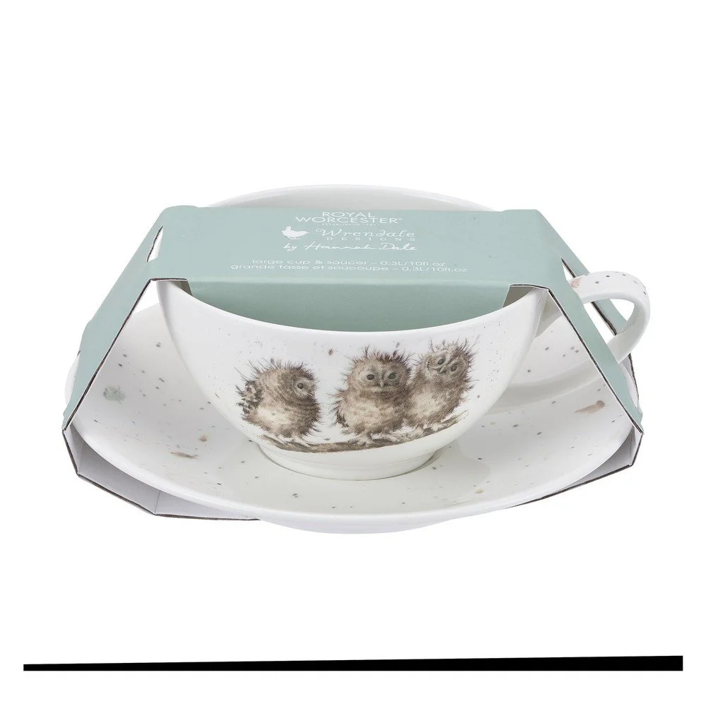 Hrnek s podšálkem z kostního porcelánu Royal Worcester Owls, 300 ml v:1264452