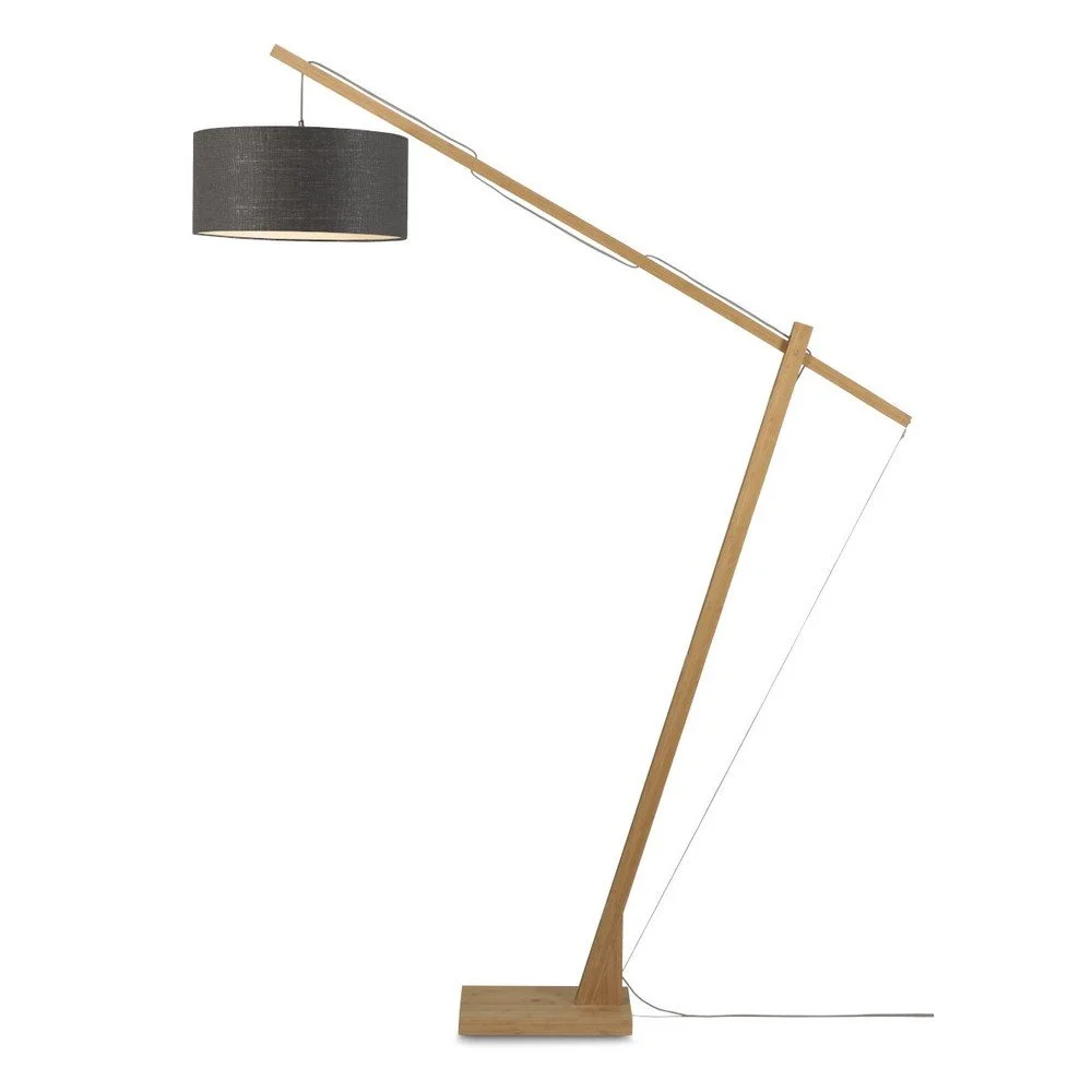Stojací lampa s tmavě šedým stínidlem a konstrukcí z bambusu Good&Mojo Montblanc v:1262536