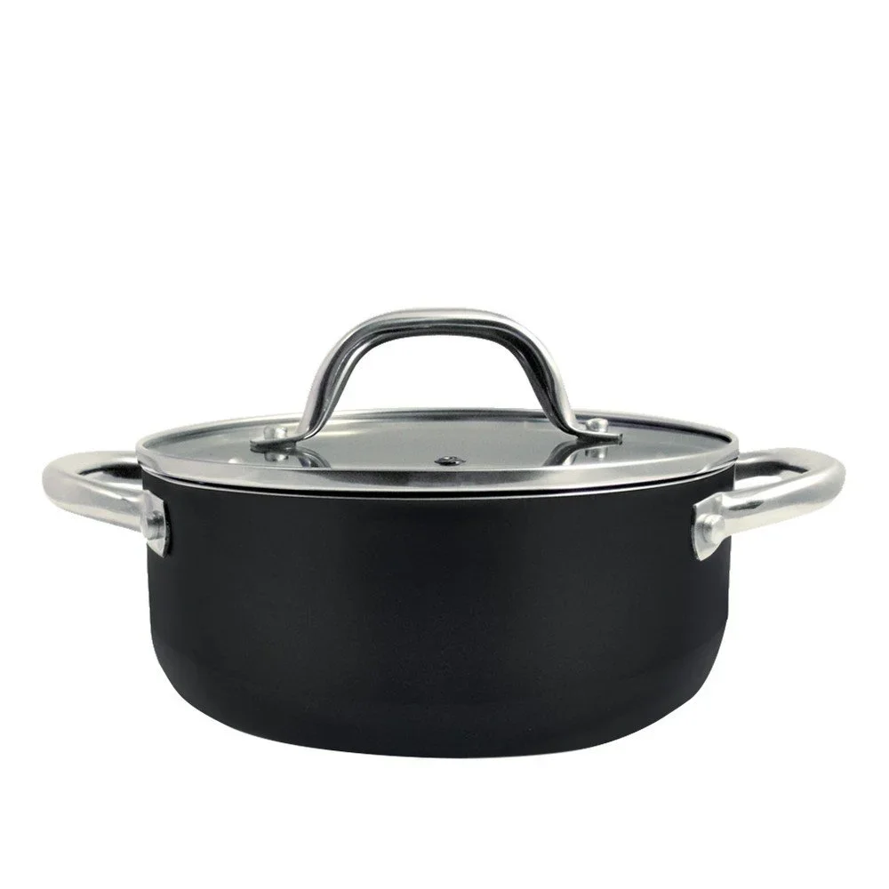 Černý hrnec z hliníku s pokličkou Utilinox Mundi, ⌀ 28 cm v:1031674