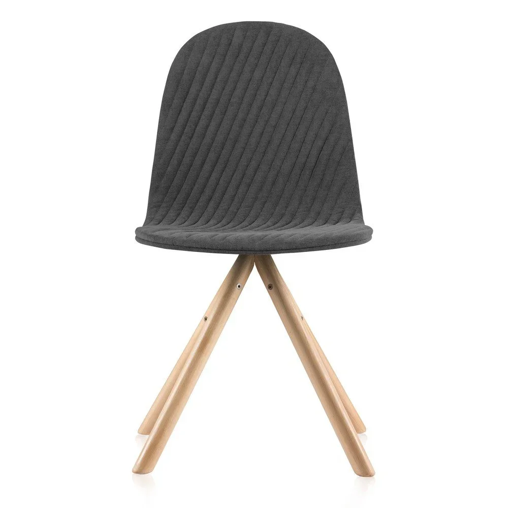 Tmavě šedá židle s přírodními nohami Iker Mannequin Stripe v:746482