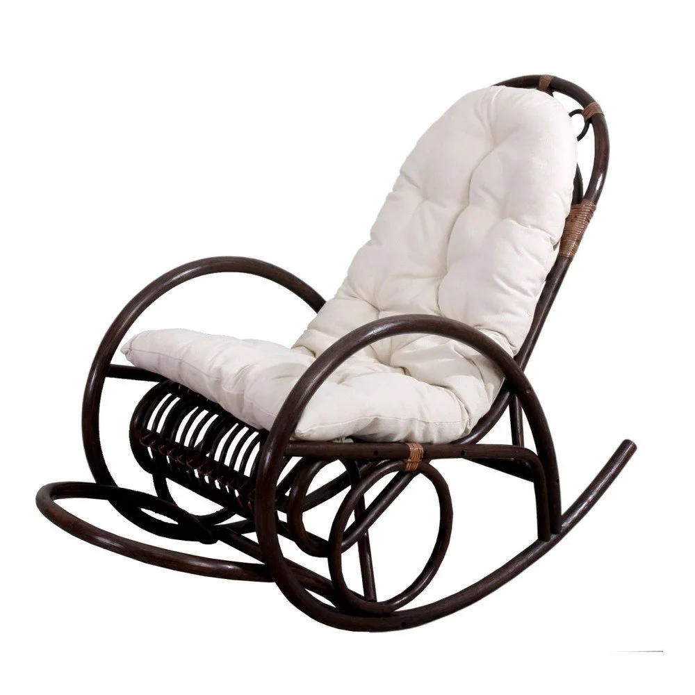Bílé houpací křeslo Mendler Shabby Leeds v:702550
