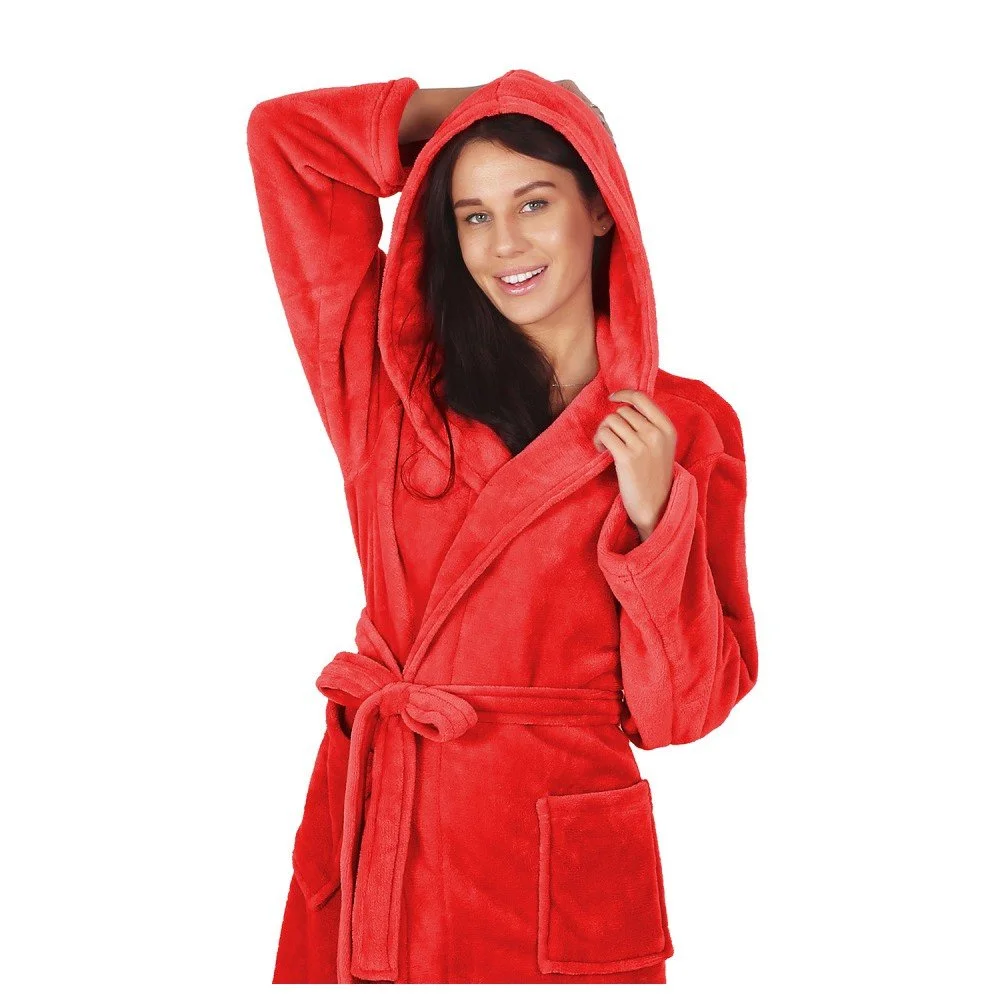Červený unisex župan z mikrovlákna DecoKing Robby, velikost S v:1077212