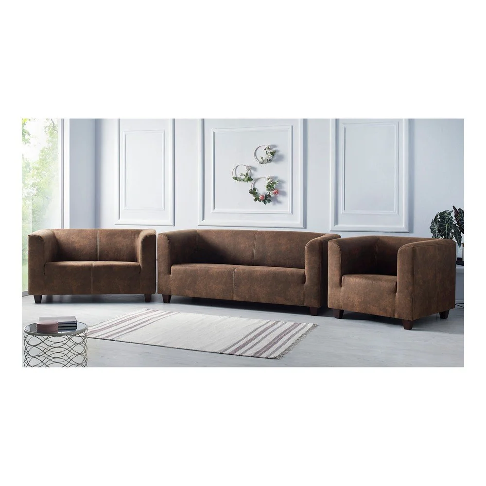Set 2 hnědých pohovek a křesla Bobochic Paris Django Preston v:1156700